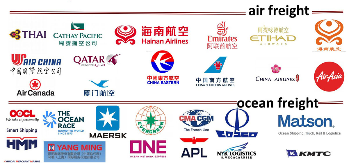 Compagnies aériennes et compagnies maritimes partenaires